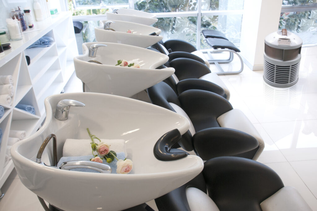 Hairdressing chairs on salon